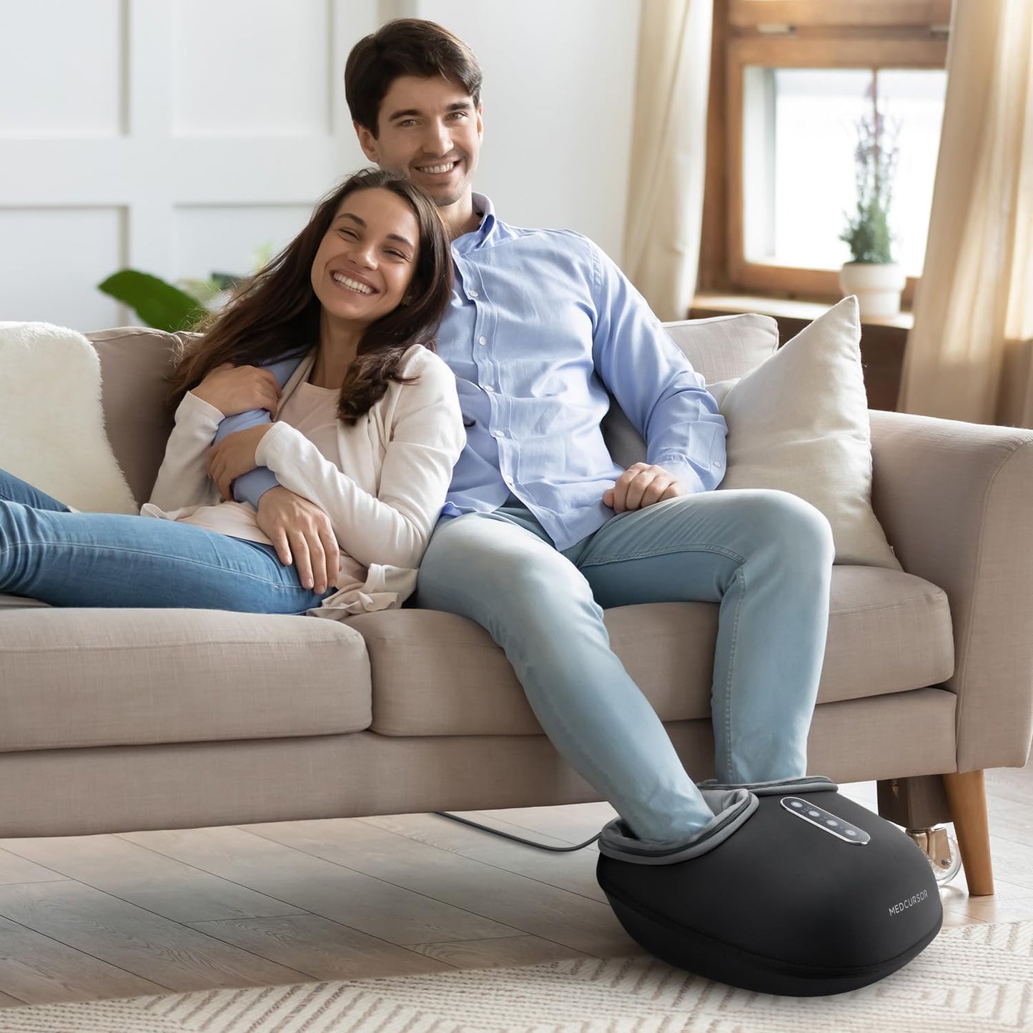 Foot Massager Machine with Heat, Delivers Relief for Tired Muscles & Plantar, Deep Kneading Therapy, Multi-Level Settings for Home, Office Use, Size up to 13", FSA HSA Eligible