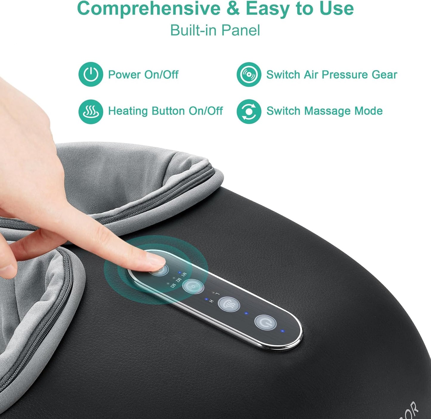 Foot Massager Machine with Heat, Delivers Relief for Tired Muscles & Plantar, Deep Kneading Therapy, Multi-Level Settings for Home, Office Use, Size up to 13", FSA HSA Eligible