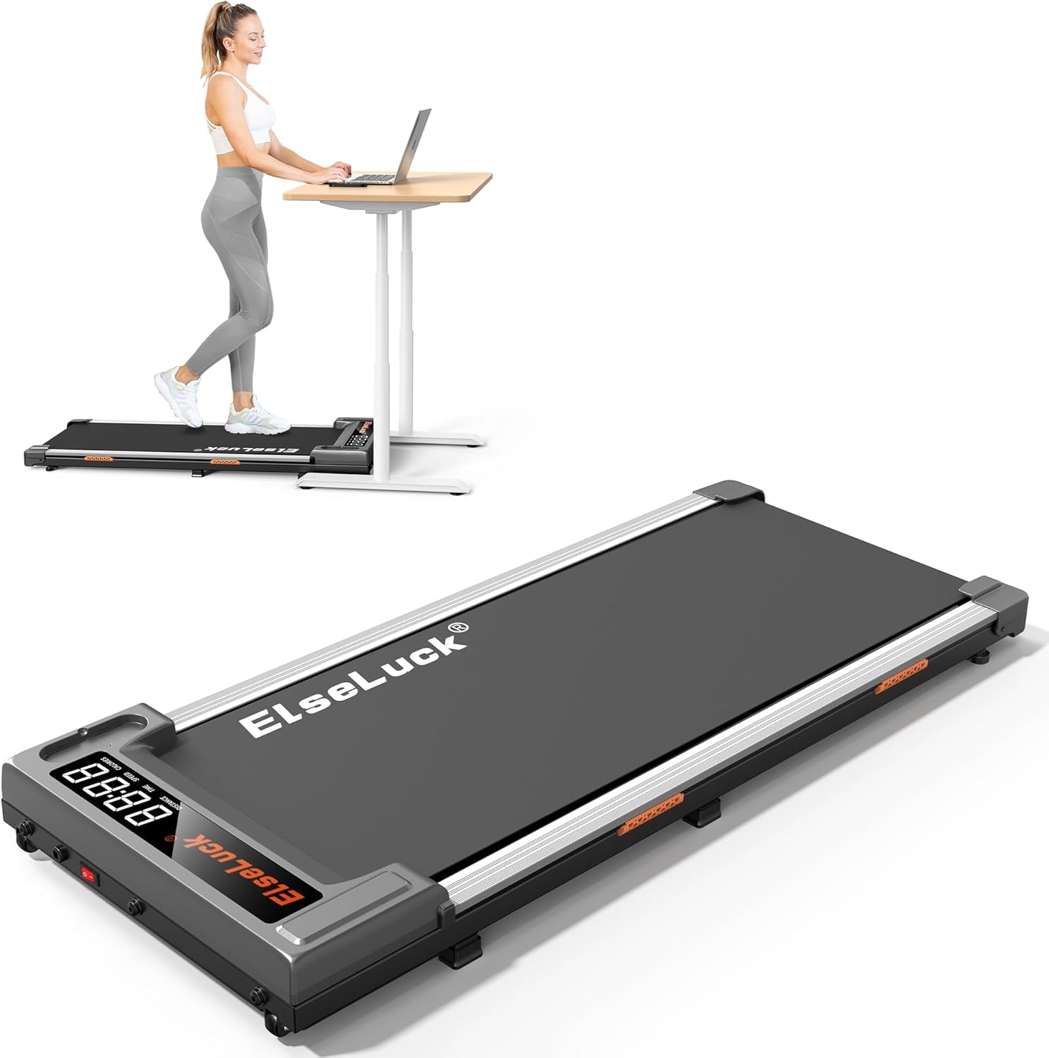 Walking Pad, under Desk Treadmill for Home Office, 2 in 1 Portable Walking Treadmill with Remote Control, Walking Jogging Machine in LED Display